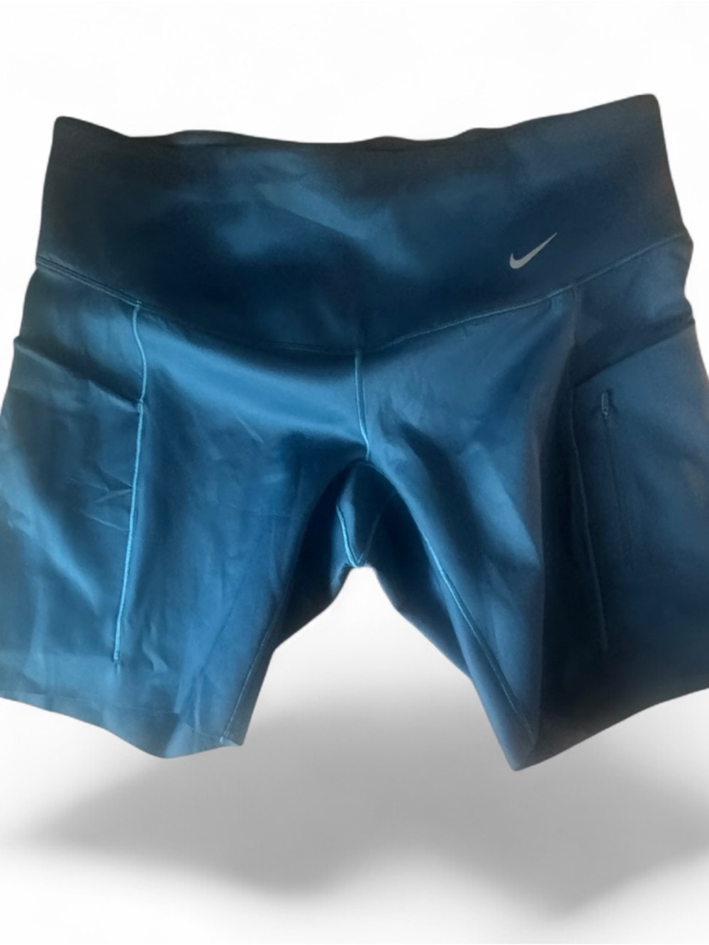 Nike Go Firm-Support High-Waisted 8" Blue Biker/Running Shorts Women's Size 1X